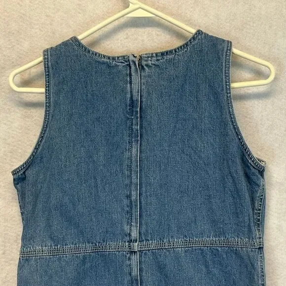 Y2K OLD NAVY Dress Women’s Sz 6 Blue Jeans Denim Mini Sleeveless Sheath Vintage - Picture 11 of 12